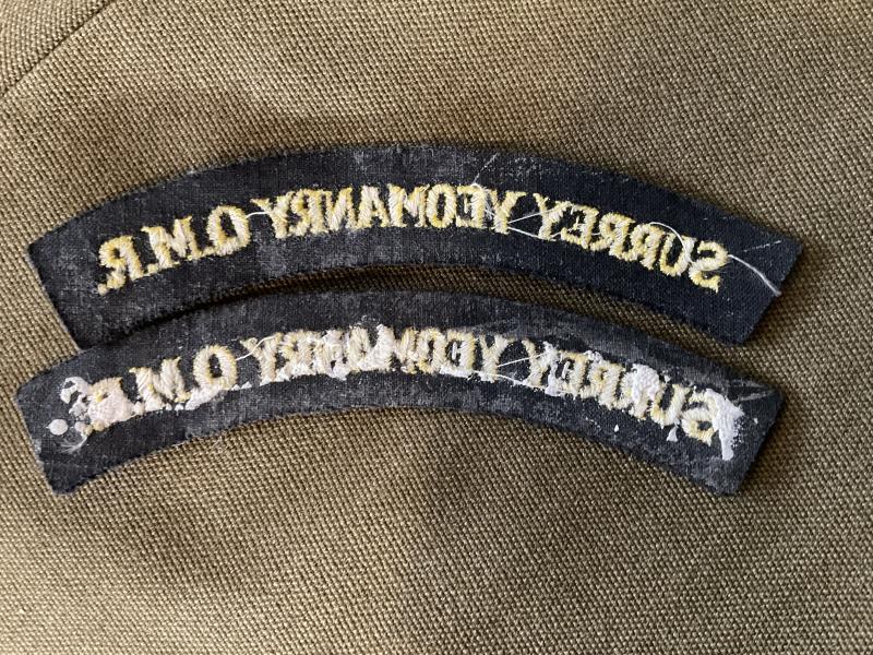 Surrey Yeomanry Q.M.R (298th Field Regt R.A) shoulder titles