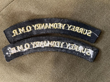Surrey Yeomanry Q.M.R (298th Field Regt R.A) shoulder titles