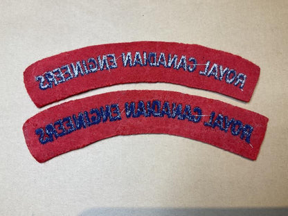WW2 Royal Canadian Engineers cloth shoulder titles