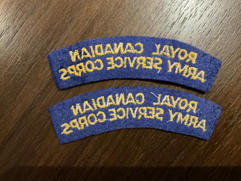 WW2 Royal Canadian Army Service Corps shoulder titles