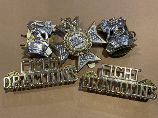 Gradia Militaria -  Anodised Light Dragoons cap badge, collars & shoulder titles