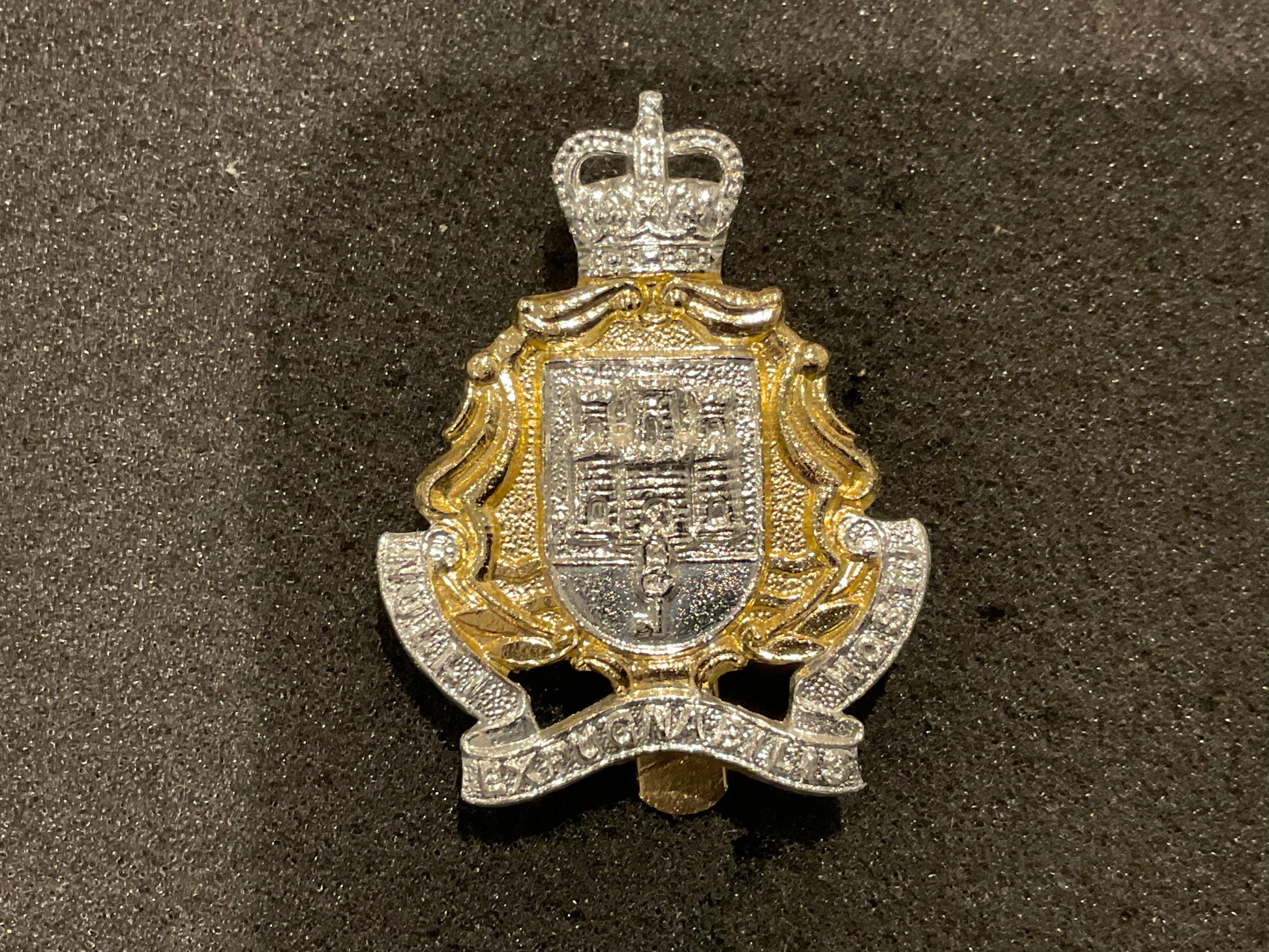 Anodised Gibraltar Regiment cap badge by Firmin
