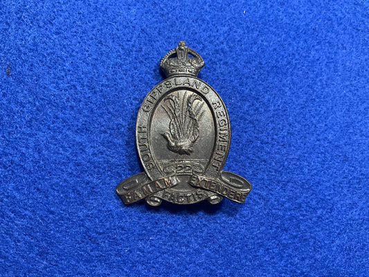 Australian; 22nd Bn Gippsland Regiment 1930-42 hat badge