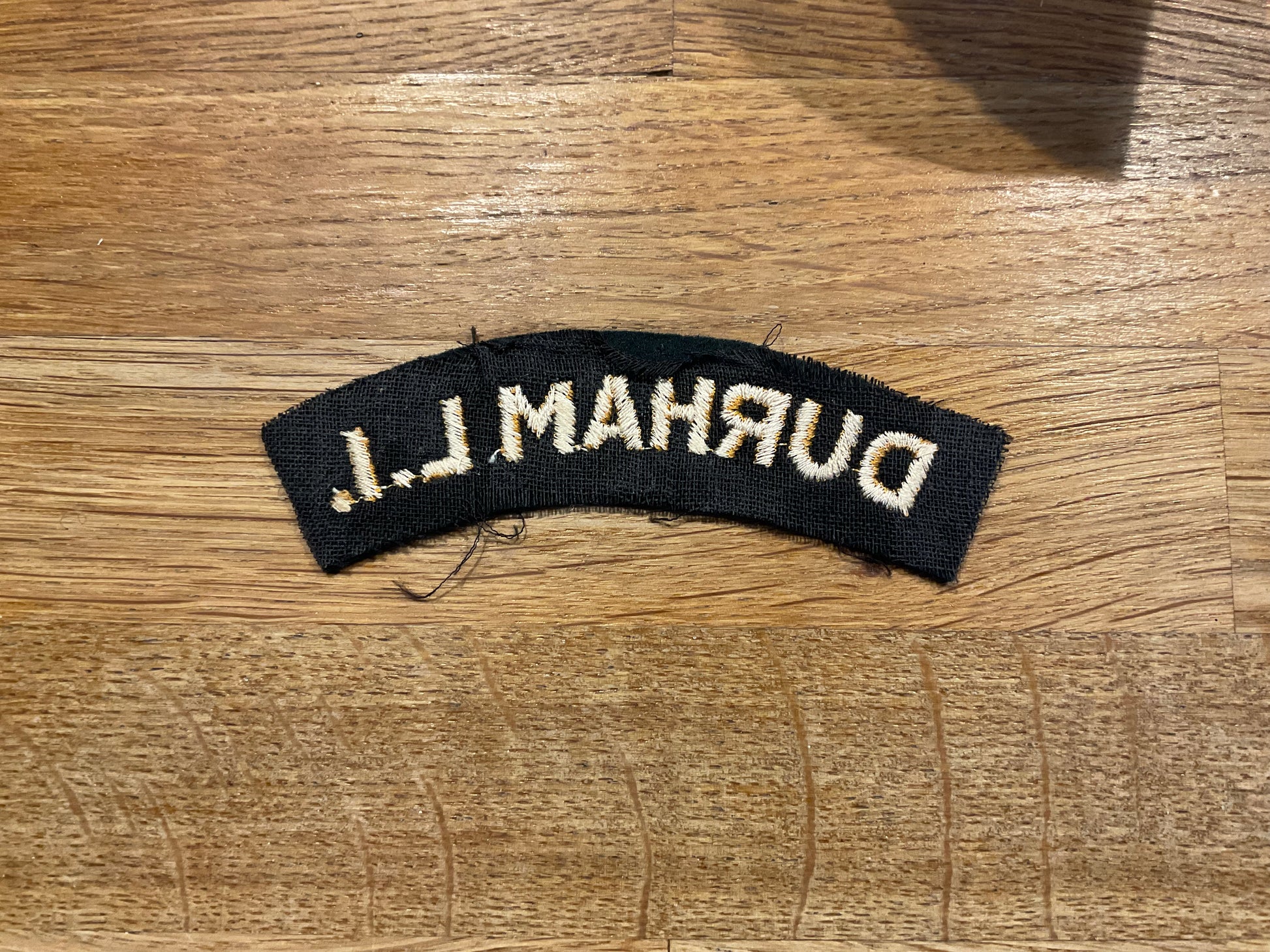 DURHAM L.I (Light Infantry) cloth shoulder title