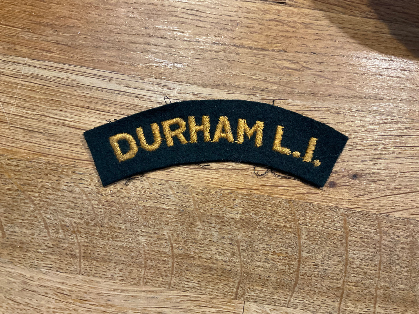 DURHAM L.I (Light Infantry) cloth shoulder title