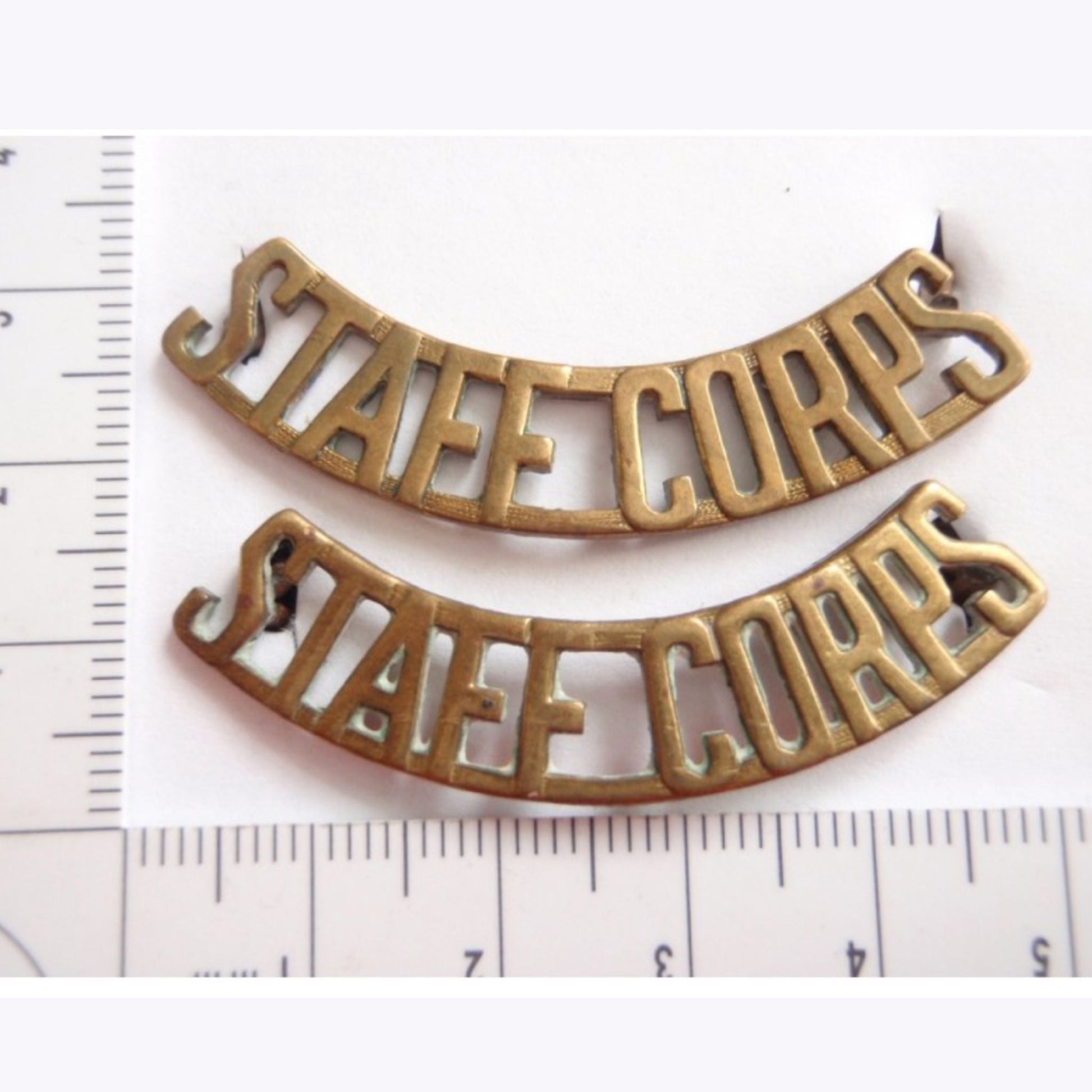 Gradia Militaria -  Australian STAFF CORPS Brass Shoulder Titles