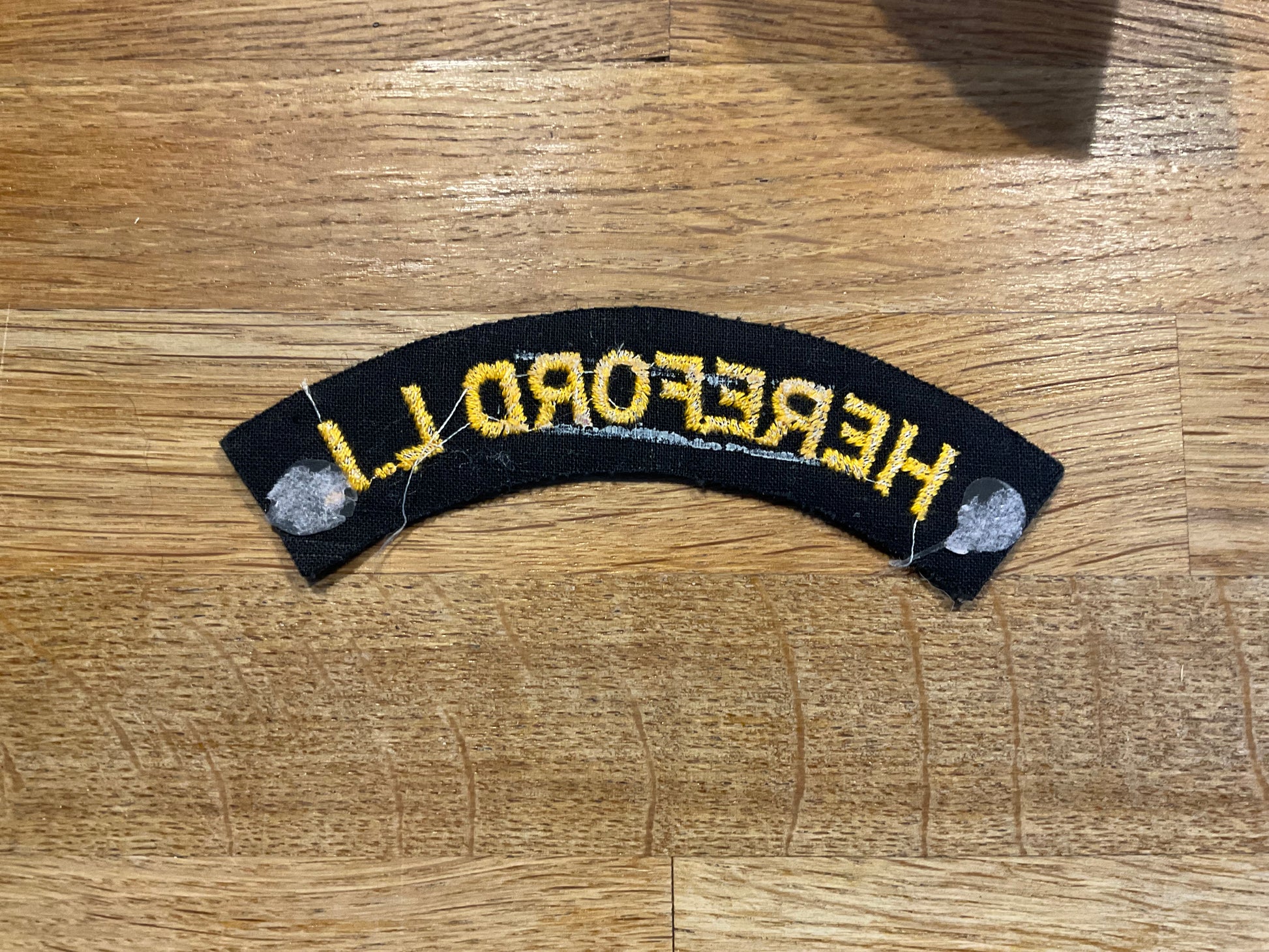 Hereford L.I (Light Infantry) cloth shoulder title