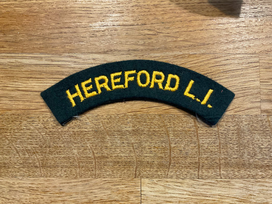 Hereford L.I (Light Infantry) cloth shoulder title