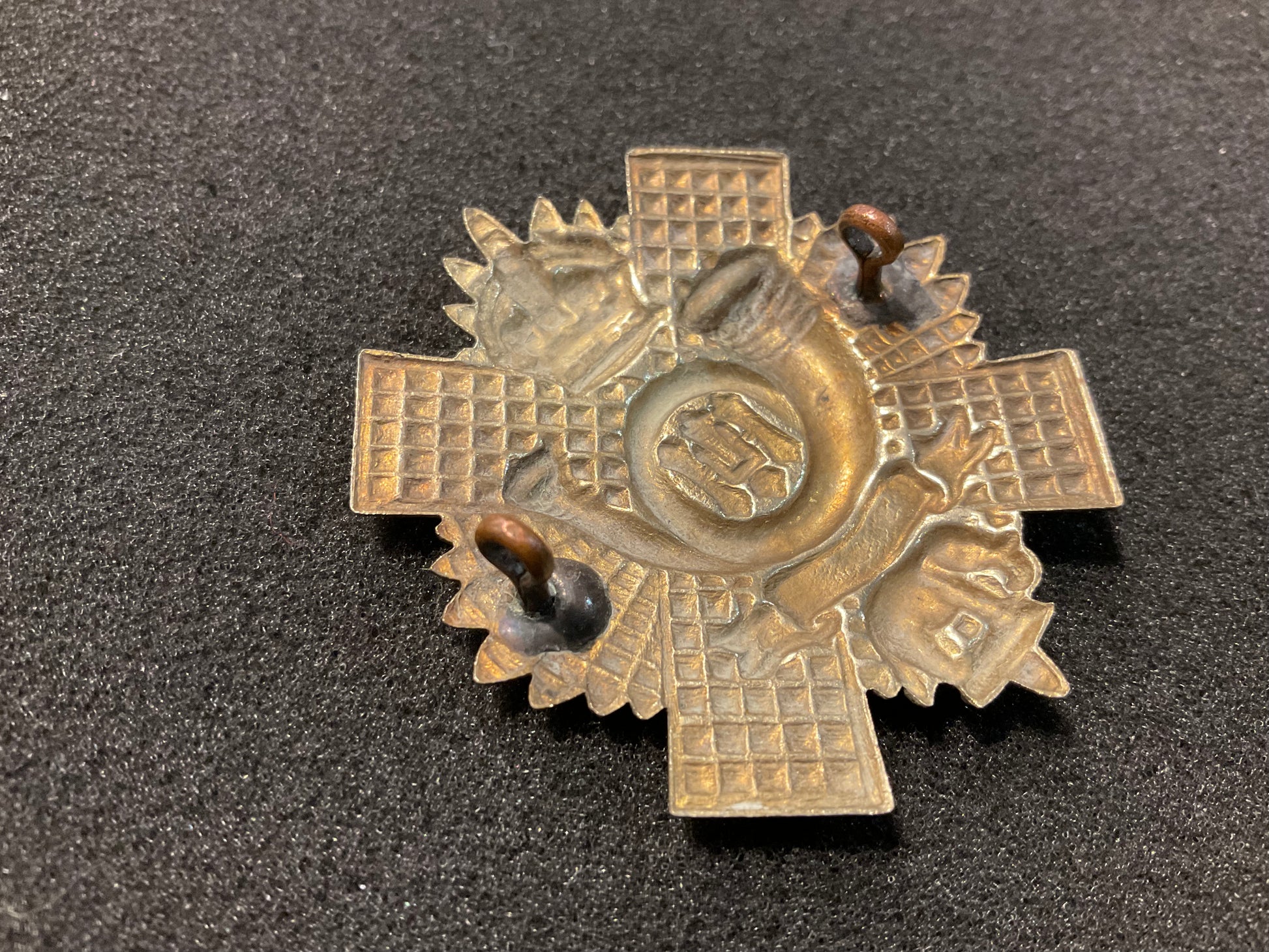 Highland Light Infantry Territorials Glengarry badge back view