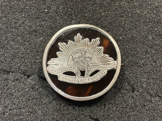 WW1 Australian Military (AIF) tortoise shell & silver sweetheart.