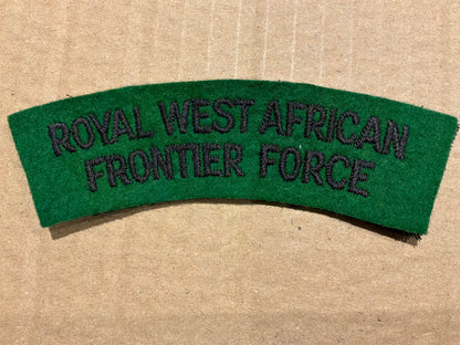 WW2 Royal West Africa Frontier Force cloth shoulder title.
