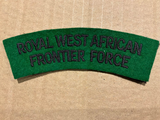 WW2 Royal West Africa Frontier Force cloth shoulder title.