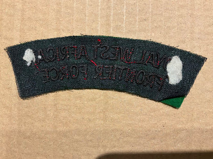 WW2 Royal West Africa Frontier Force cloth shoulder title.