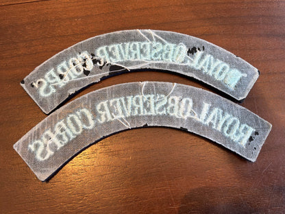 ROYAL OBSERVER CORPS cloth shoulder titles.