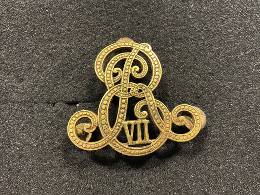 King Edward VII royal cypher,gilded accoutrement badge