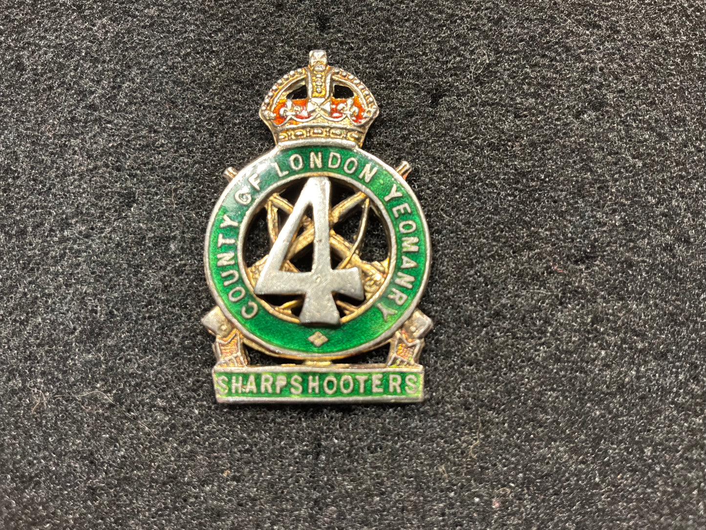1940 dated 4th County of London Yeomanry (Sharpshooters) sweetheart.