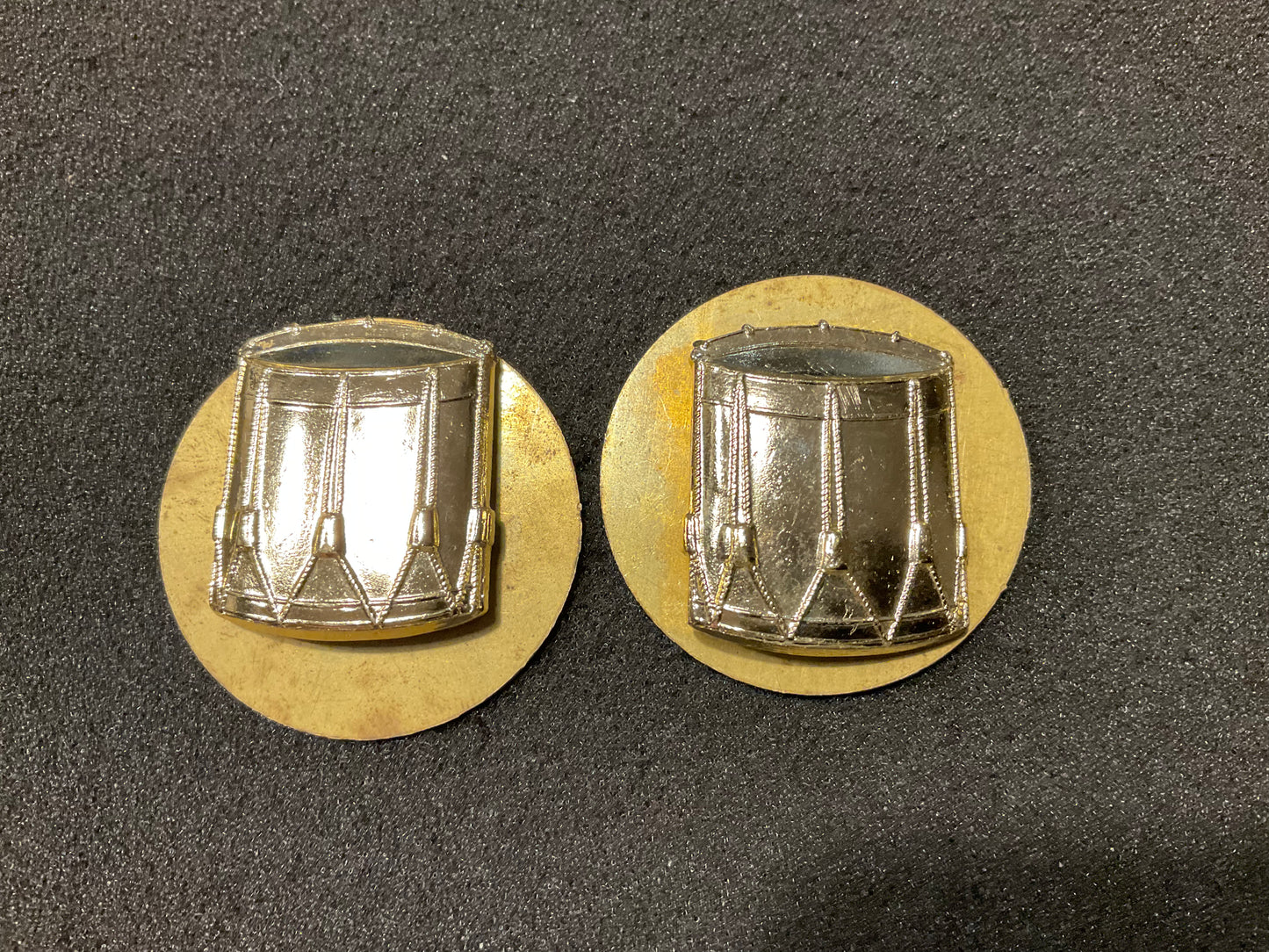 Anodised British Army Drummers trade badges