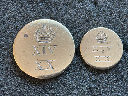 14th/20th Kings Hussars blazer/mess dress buttons.