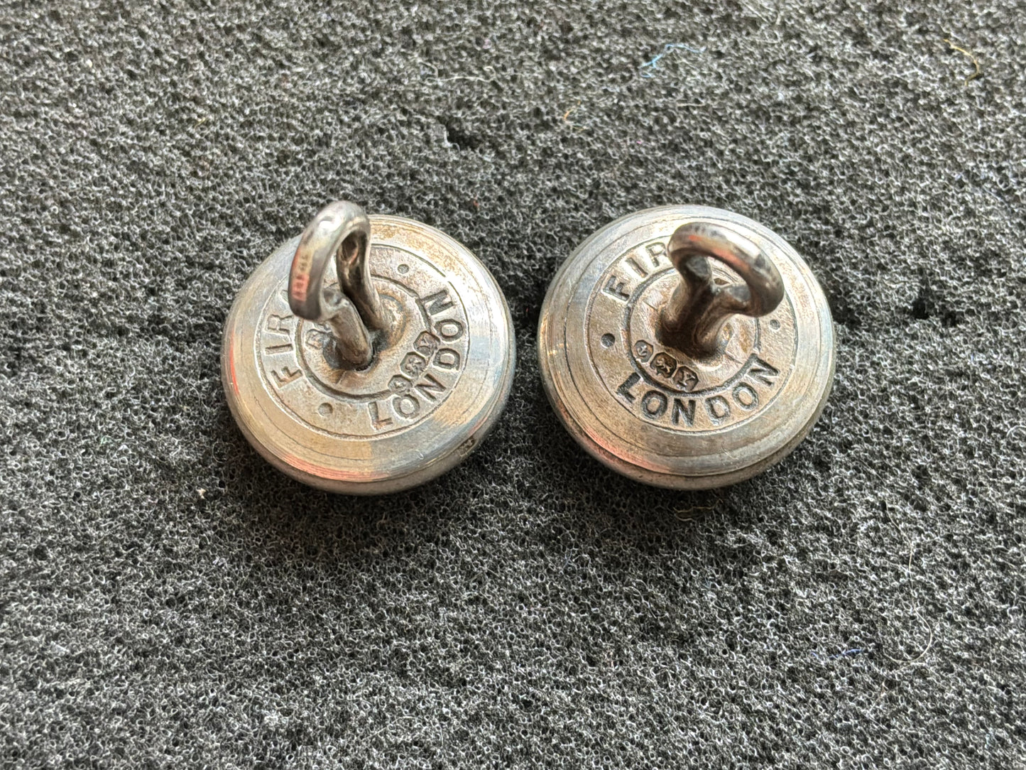 Federation of Malay 1948 dated silver hallmarked shoulder board buttons.