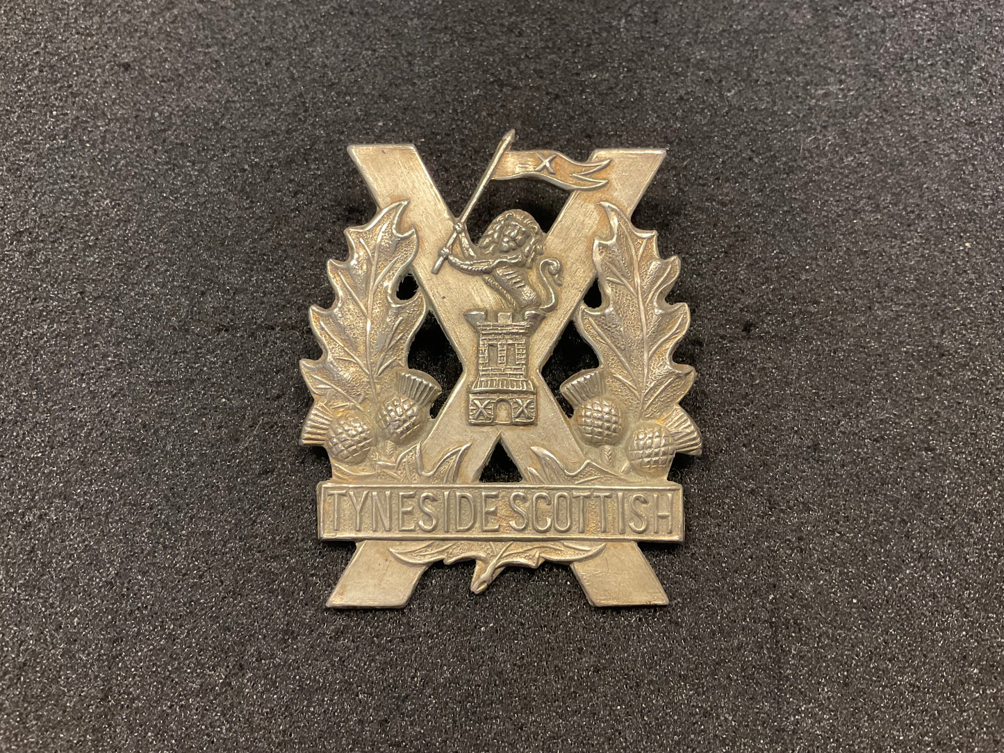 WW1 Tyneside Scottish, lion inside in raised tower.