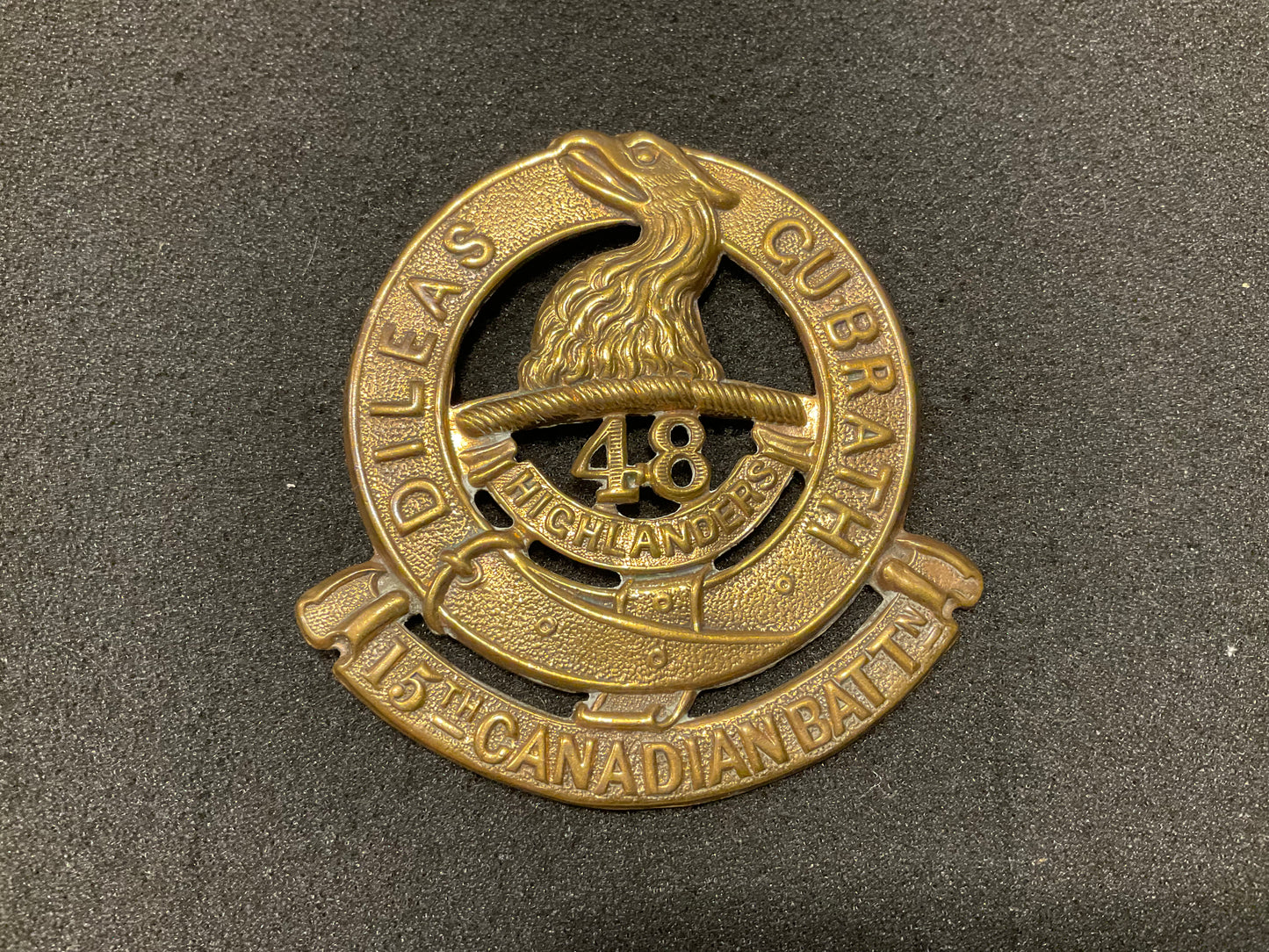 WW1 CEF 15th Battalion, 48th Toronto Highlanders Glengarry badge.