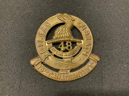 WW1 CEF 15th Battalion, 48th Toronto Highlanders Glengarry badge.