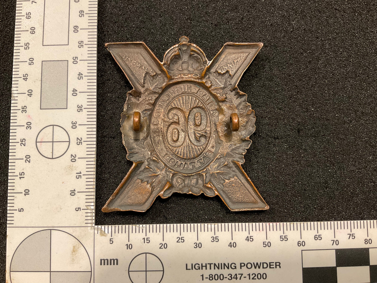 WW1 CEF 96th Battalion (Canadian Highlanders) cap badge by DINGWALL.