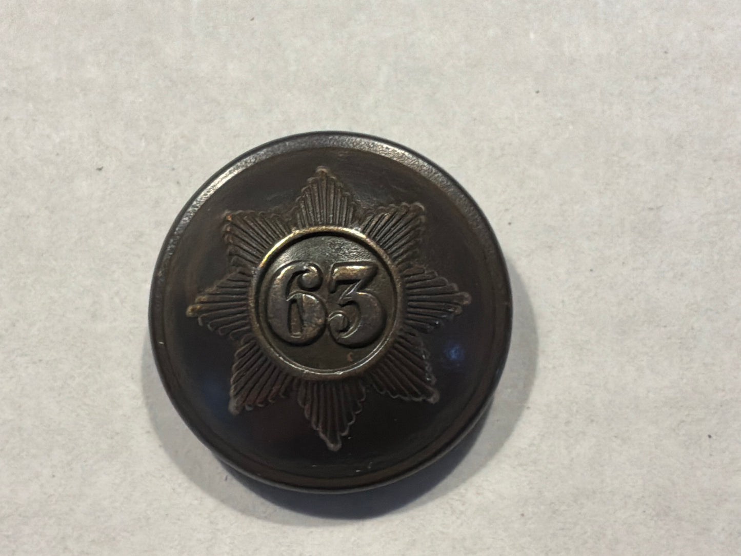 QVC The 63rd (West Suffolk) Regt of Foot ORs brass button.
