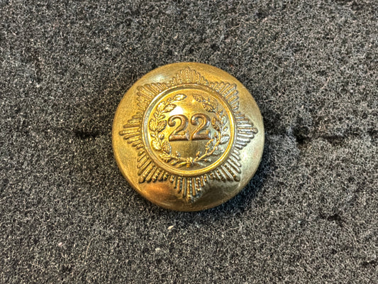 QVC The 22nd (Cheshire) Regiment of Foot officers gilt button.
