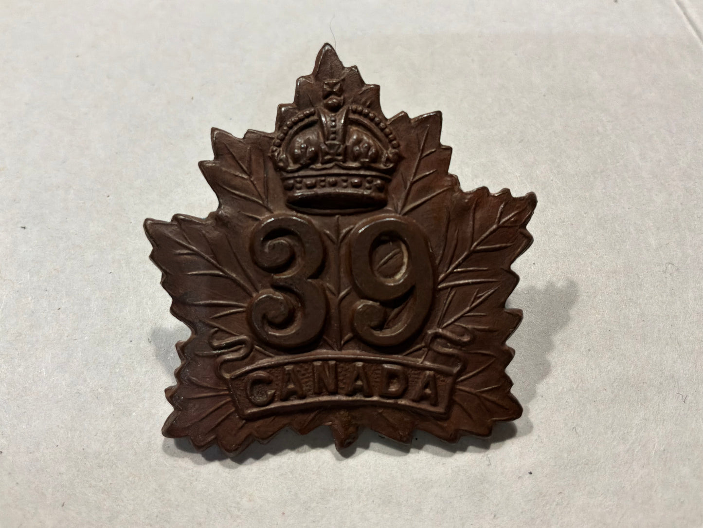 WW1 CEF 39th Belleville, Ontario Battalion cap badge.