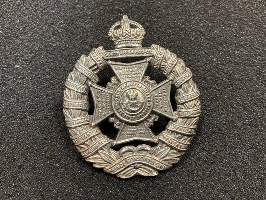 WW2 Tower Hamlets Rifles Officers/NCOs silver plated cap badge.