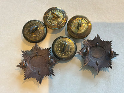 R.I.A.S.C Officers Service Dress collars & I.A.S.C buttons.