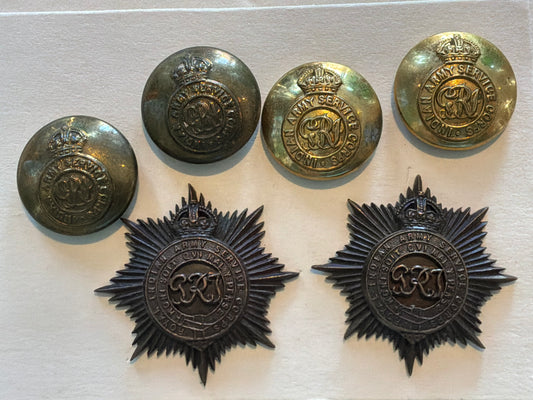 R.I.A.S.C Officers Service Dress collars & I.A.S.C buttons.