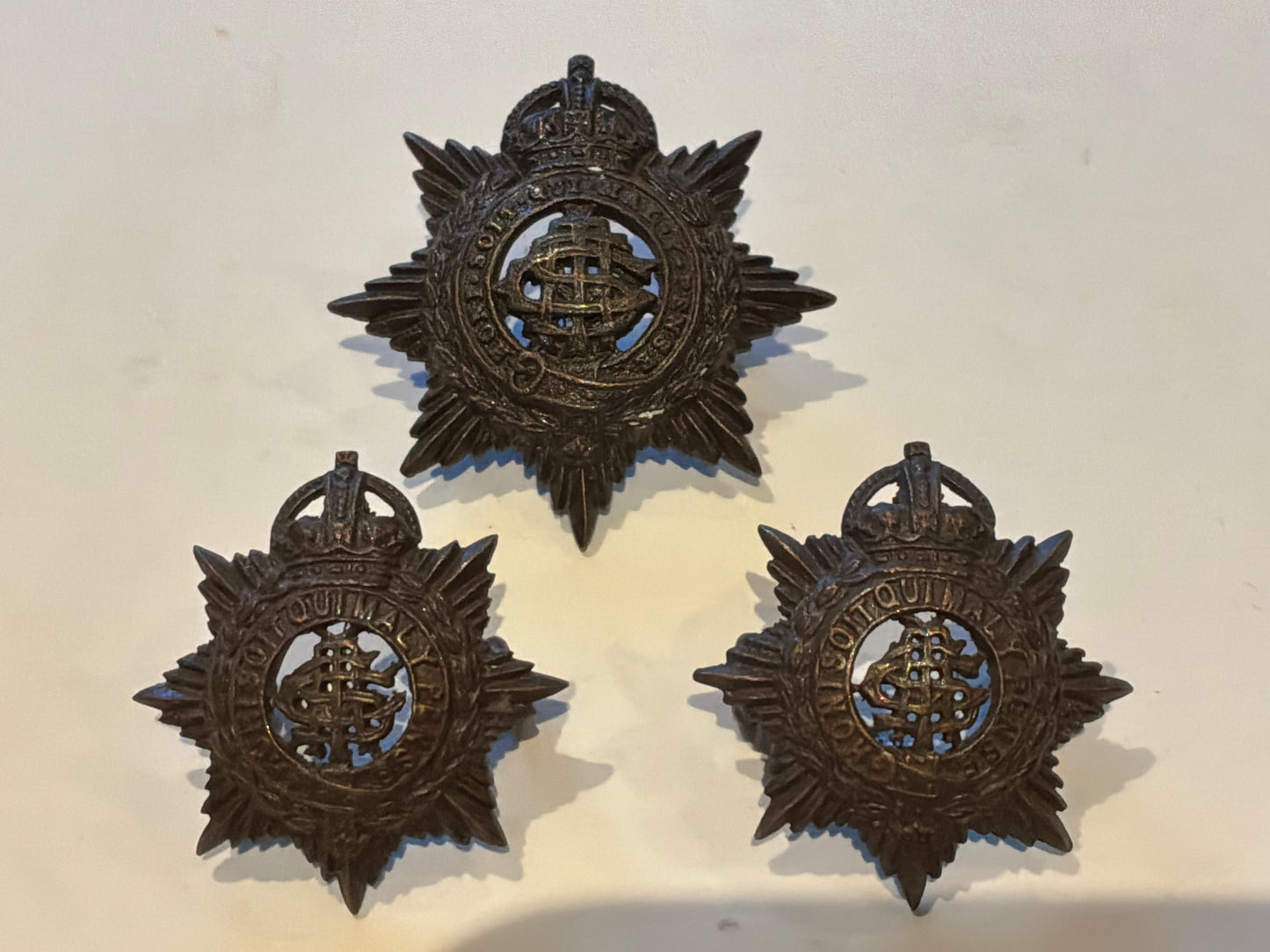 British Indian Army Service Corps, field service cap & collars 1923-35.