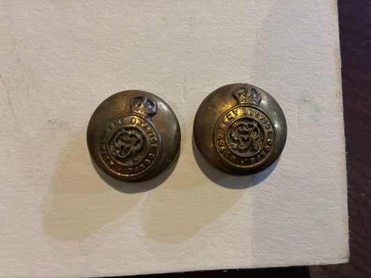 King George V, R.A.S.C 2 part officers hat buttons (15mm size)