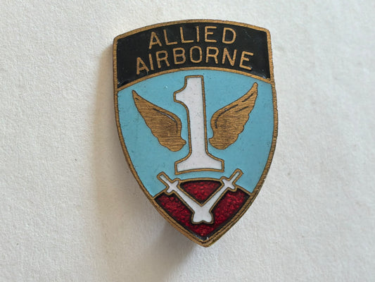 WW2 US Army Allied Airborne enamel DI Badge with brooch back fixing