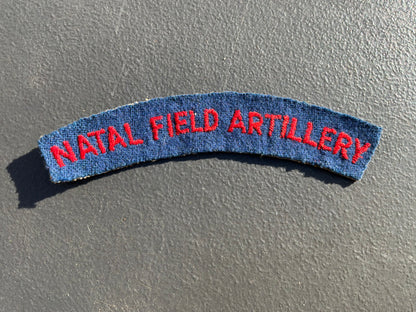 WW2 S.A NATAL FIELD ARTILLERY cloth shoulder title.