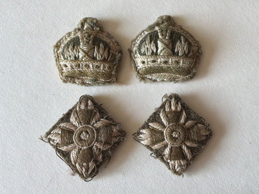 WW2 Indian theatre made Lieutenant Colonels cloth rank badges.