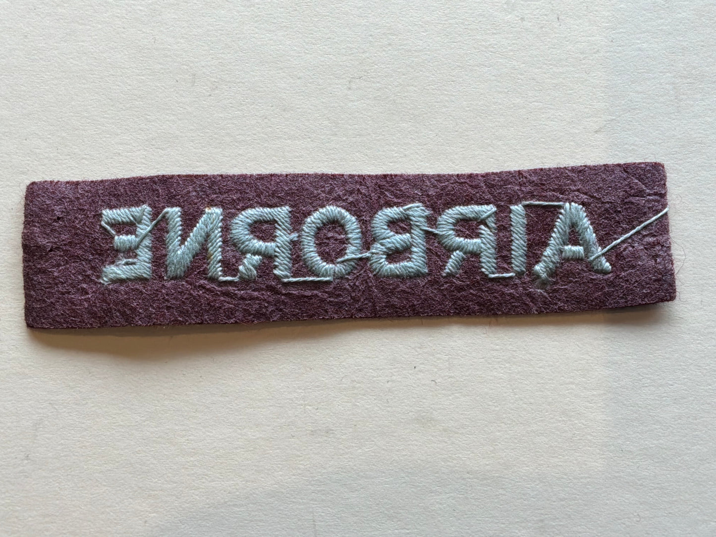 WWII British “Airborne” straight cloth shoulder title
