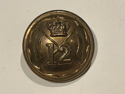 Victorian 12th (Prince of Wales’s Royal) Lancers large 22mm brass button.