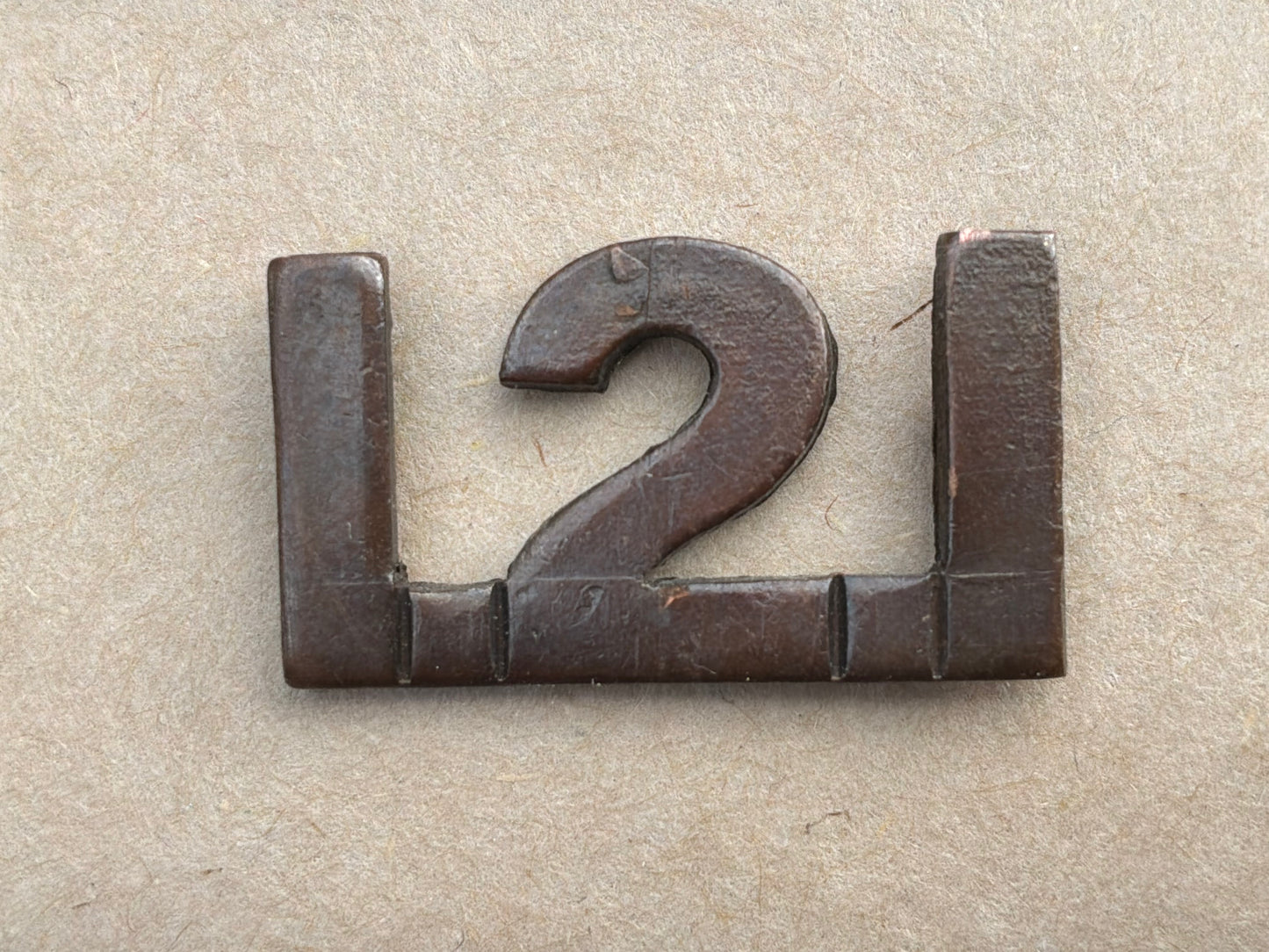 121st Battalion (Western Irish) Shoulder number made by BIRKS 1915