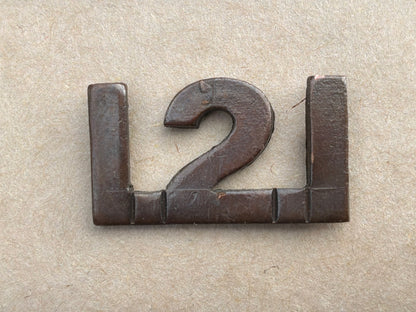 121st Battalion (Western Irish) Shoulder number made by BIRKS 1915