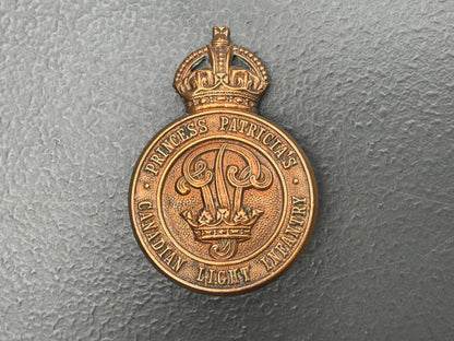 Princess Patricia's Canadian Light Infantry KC issue Cap Badge.