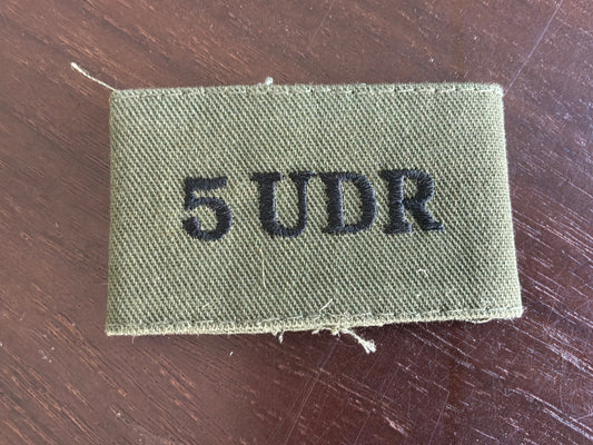5 UDR cloth slider, 5th (County Londonderry) Battalion HQ Londonderry