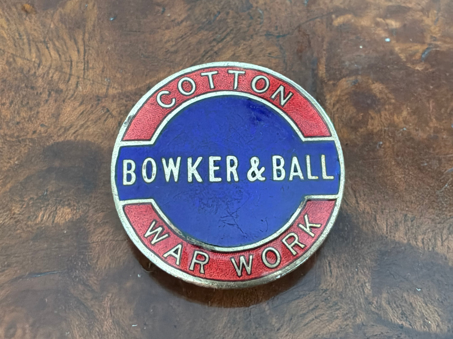 WW1 Bowker & Ball War Worker Mufti badge.