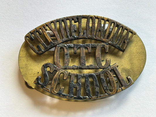 City of London School O.T.C brass shoulder title.