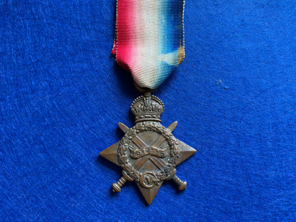 1914-15 Star; 1st day lander Gallipoli, W.J.POWNALL, 1st Bn Essex Regt (W.I.A)