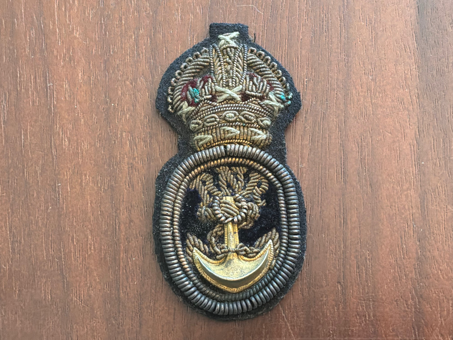 WW1 Royal Navy Reserve (RNR) Bullion Petty officers cap badge