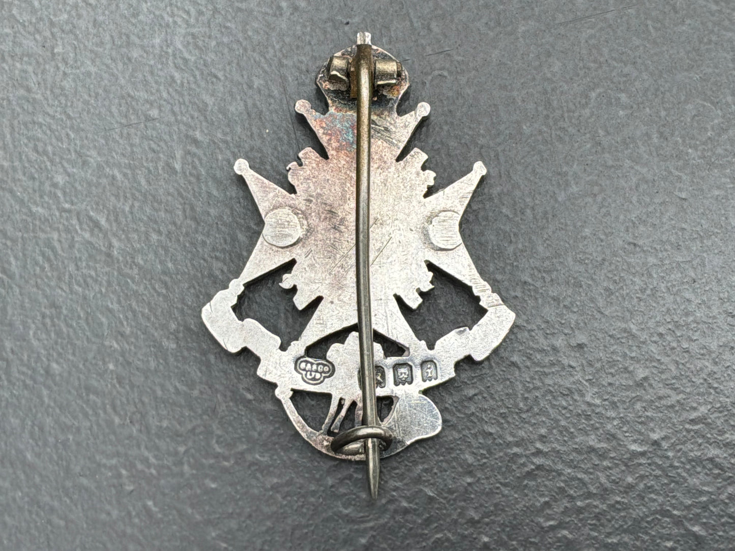 13th Frontier Force Rifles (1st Battalion) cap badge 1922-47, solid silver hallmarked 1924.