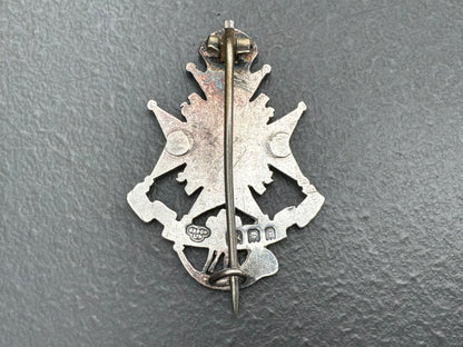 13th Frontier Force Rifles (1st Battalion) cap badge 1922-47, solid silver hallmarked 1924.